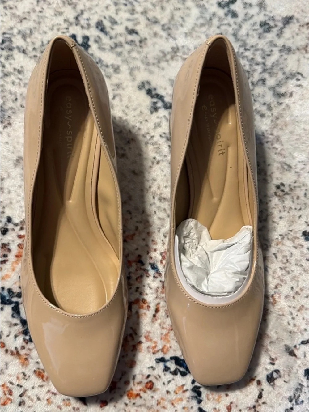 Easy Spirit Nude Beige Low Block Heel Pumps